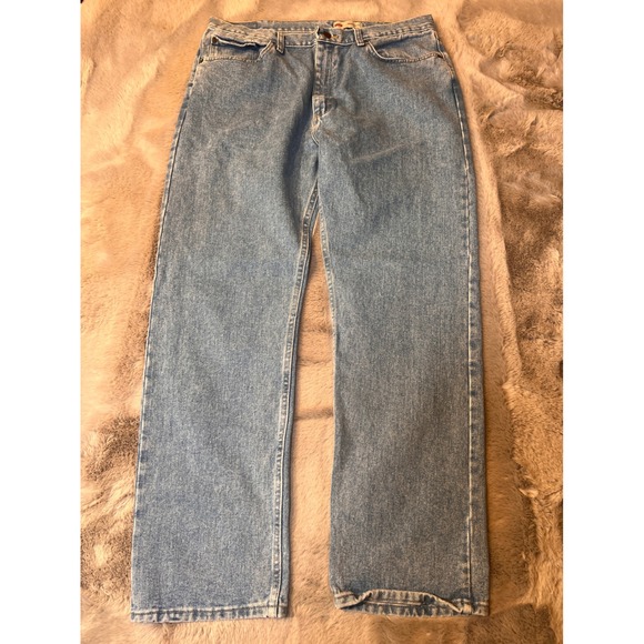 Wrangler Regular Fit Jeans Light Wash Denim‎ Pants Classic Mens 38x32 - Picture 1 of 15